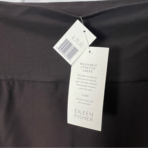 Eileen Fisher Women's Brown washable Crepe Pencil Skirt Size Large pull on NEW - Picture 2 of 10
